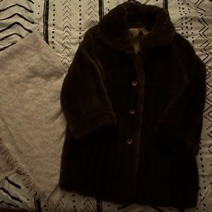 TISSAVEL Dark Brown Women’s Faux Fur Coat